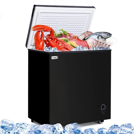 Chest Freezer 5.0 Cu. ft ,Deep Freezer with Energy Efficiency and Removable Storage Basket ,Perfect for Long-term Storage